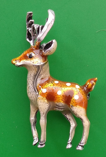 Metal enamel brown deer - metal,