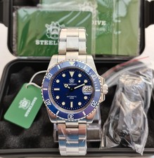 BNIB STEELDIVE SD1953 DIVE WATCH ALL STEEL BLUE CERAMIC SEIKO NH35 BGW9 300m