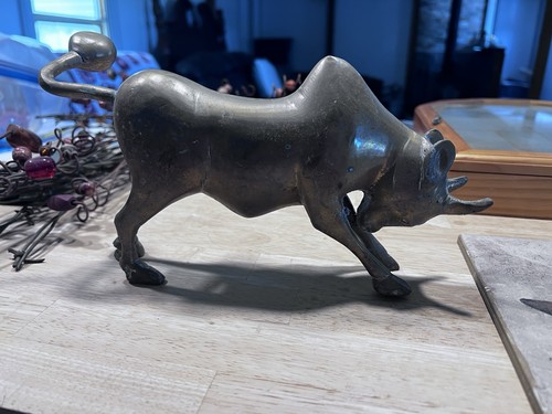 Bronze bull statue - bronze,