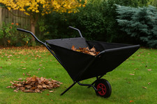 Folding Wheelbarrow Cart Wagon Black Lightweight Garden Foldable Leaf Sorter