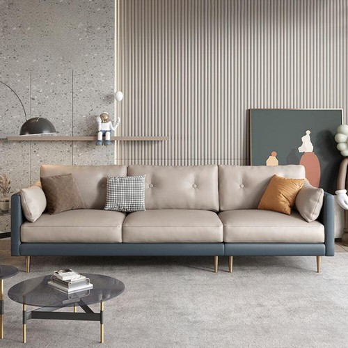 Noel leather three seater sofa - three,