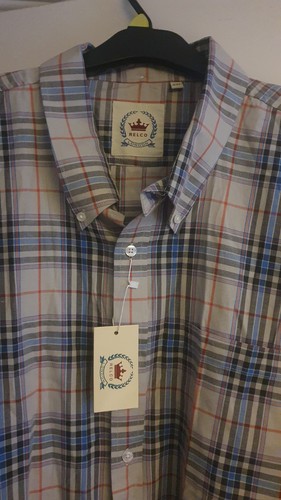 Relco mens beige checked short - relco,