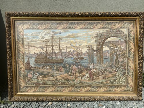 Antique tapestry the galleon - the,