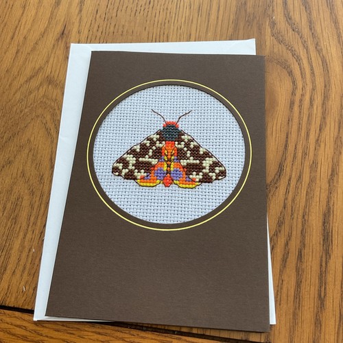 Handmade cross stitch card - cross,