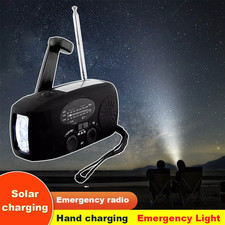 Portable Wind Up Solar USB Rechargeable Hand Crank AM FM Radio Light