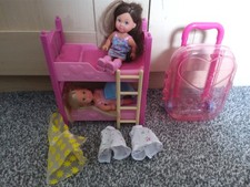 EVI Doll Sisters With Case, Bunk Beds And Clothes