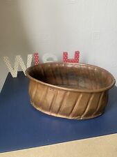 Vintage Copper Roll Top Window-Sill Planter Trough Plant Pot Kitchen Herbs