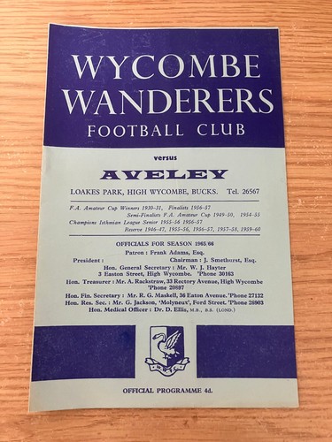Wycombe wanderers aveley - wycombe, v