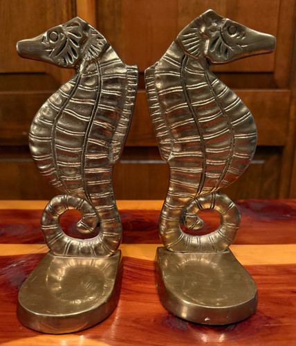 Vintage seahorse bookends - vintage,