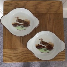 Royal Worcester Old English Game - 2 Small Round Eared Dishes