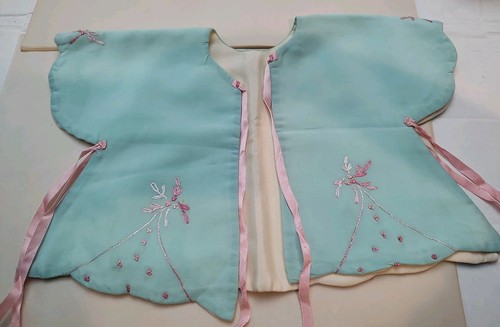 Vtg baby bed jacket aqua - jacket, ?