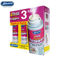 3 PACK JOHNSONS 4FLEAS HOUSE FLEA FOGGER KILLER BOMB SPRAY ROOM TREATMENT