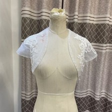 Wedding Jackets Lace Front Open Cap Sleeve Bridal Boleros Shawl Wrap Appliques