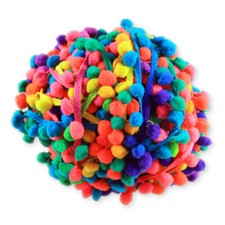 Colourful 1M 5mm Tassel Rainbow Pom Pom Bobble Trim Braid Fringe Ribbon CraftCol