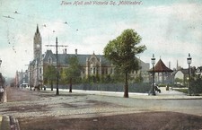 Town Hall and Victoria Square MIDDLESBROUGH Posted 1906  - Postcard ref K12
