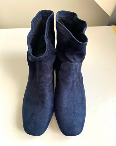 Women blue suede ankle - suede,