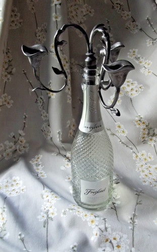 Wine bottle topper - bottle, wrought