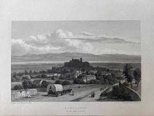 1829 antique print - antique, lancaster
