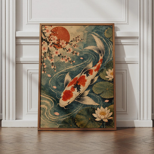 Koi fish japanese wall art - fish,
