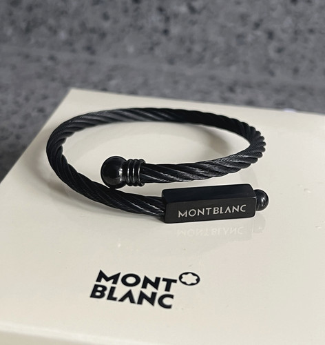 New montblanc black steel - new,