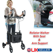 Upright Folding Rollator Walker Lightweight Disability Aid Mobility With Seat