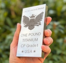 1 lb Titanium Ingot Bar Owl (454 g) Anonymous Mint USA 16 Ounces oz Pound 1lb