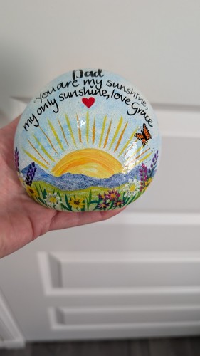 Painted pebble personalised - painted,