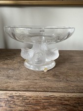 Lalique Clear Crystal Nogent Bowl With 4 Frosted Birds