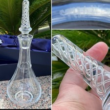 ? RARE STUART IONA ARIEL AIR TWIST DECANTER CRYSTAL CUT GLASS 14.5” MINT BOXED