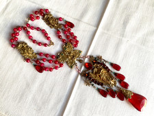 OLD ART NOUVEAU RED NECKLACE