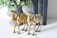 Vintage Brass Pair of Camel