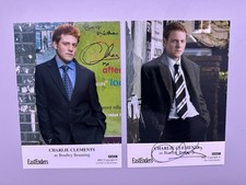 EastEnders Bradley Branning Charlie Clements Signed Cast Cards x2 Undedicated