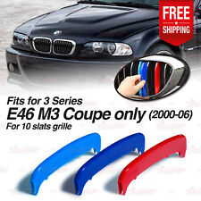 For BMW 3 Series E46 M3 2000-06 Kidney Grille M Sport Colour Cover Stripe COUPE