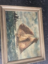 Oil Painting Of Ship Very Old