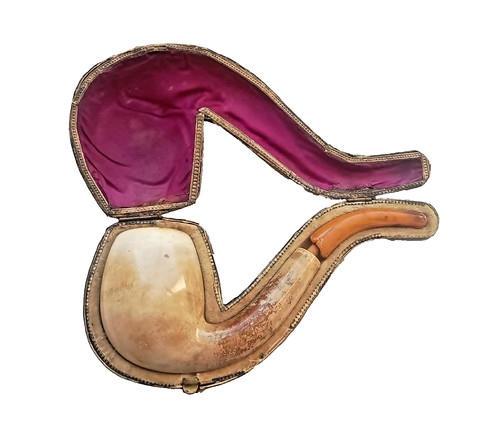 Antique curved meerschaum pipe - antique,