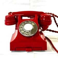 Rare Vintage Red GPO 332L Bakelite Telephone 1957
