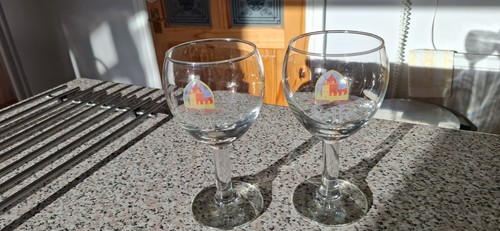 Two leffe belgian - stemmed, beer