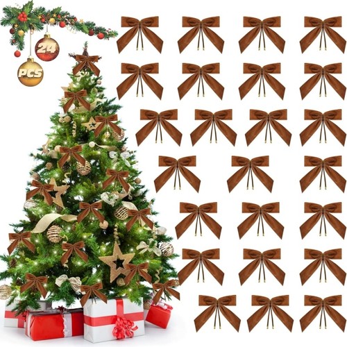 24x velvet bows for christmas - velvet,