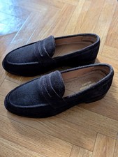 Samuel Windsor Mens Brown Leather Formal Slip On Loafers Shoes Size UK 8.5