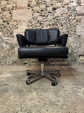 Stunning Vintage Howard Keith Leather Desk Chair- Danish / Bellini / Retro / MCM