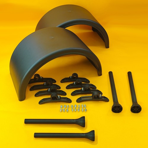 Twin wheel round mudguard - wheel, pair