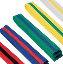 MARTIAL ARTS STRIPED BELTS KARATE TAEKWONDO JUDO KICKBOXING KIDS 150cm & 280cm