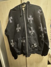 Unknown London Cross Hoodie Rhinestone