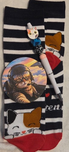 Calico cat kitten sock pen - calico,