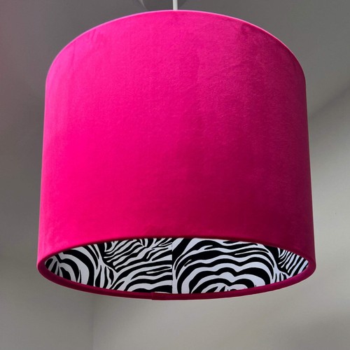 Cerise pink velvet drum