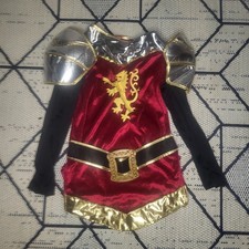 Child Knight Costume Velour Tunic Foam Armour Pads and Faux Belt. Approx Age 5