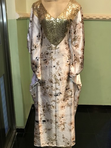 Silk sequin kaftan - sequin,