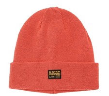 G-STAR RAW | Mens Unisex Deep Coral Finch Effo Long Winter Beanie Hat | One Size