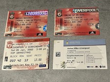 Joblot-Home/Away Liverpool FC Ticket Stubs-Very Rare & Collectable