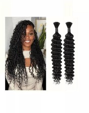 Deep Wave Bulk Human Hair for Braiding Locs Boho Curly Wave Human Braiding Hair